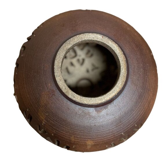 Studio Pottery Candle Tea Light Holder Floral Cutouts Clay Signed Jerry Conrad - Picture 7 of 7